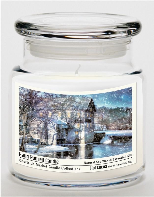 Courtside Market Winter wonderland Candle Glass Jar with Glass Lid