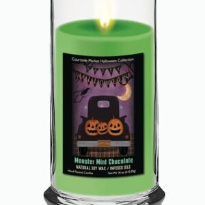 Courtside Market Happy Halloween Black Truck Status Candle Glass