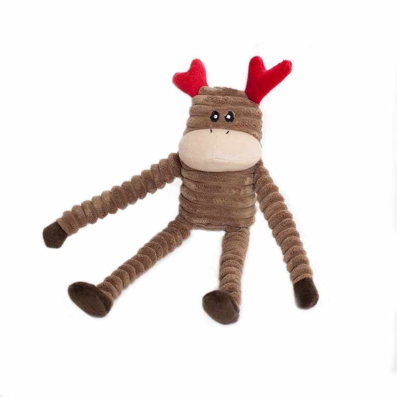 ZippyPaws Holiday Crinkle Reindeer Plush Dog Toy