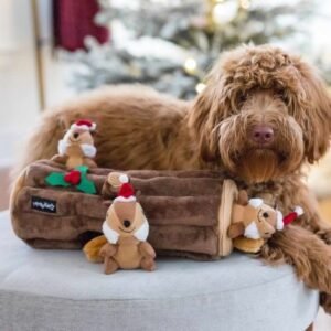 ZippyPaws Holiday Zippy Burrow Yule Log Plush Dog Toy