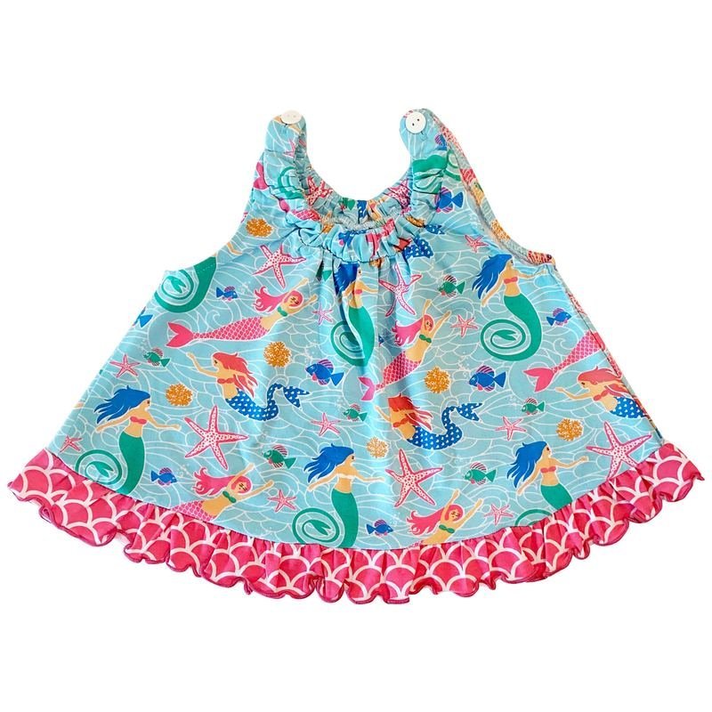 AnnLoren Baby and Big Girls Mermaid Swing Tank Top Spring Summer