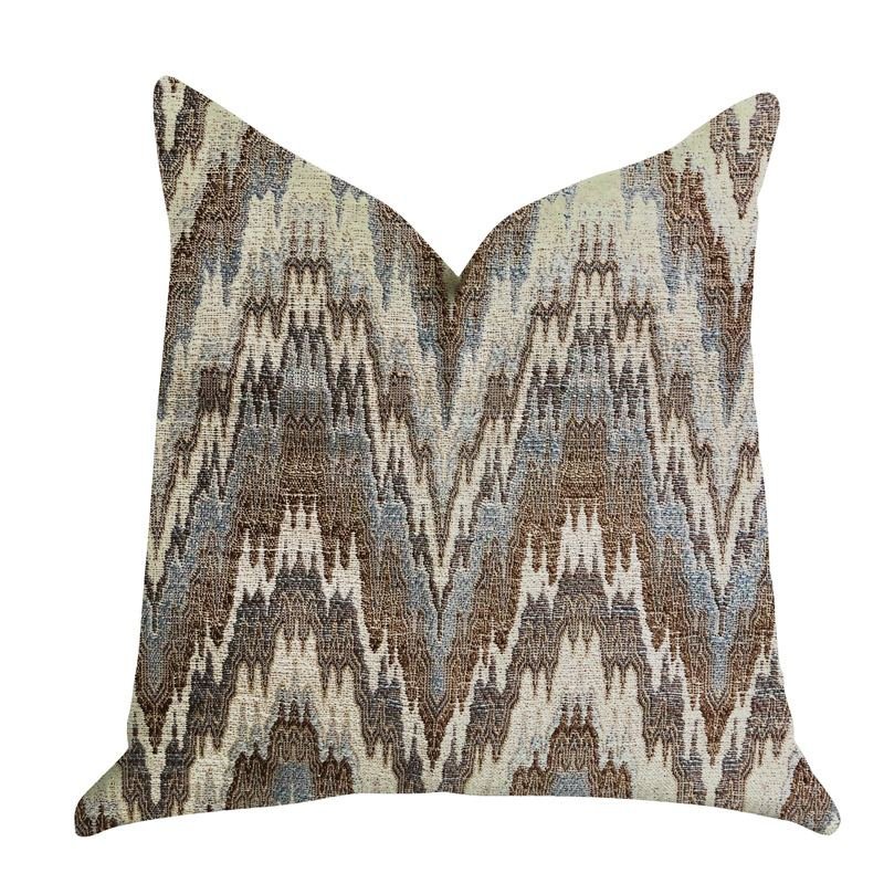 Plutus Mid Night Oblique Ridge Wave Luxury Throw Pillow