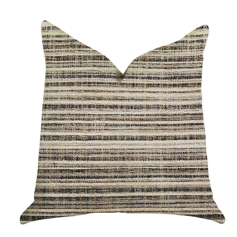 Plutus Skyway Lines Luxury Brown-Beige Multi Tones Throw Pillow