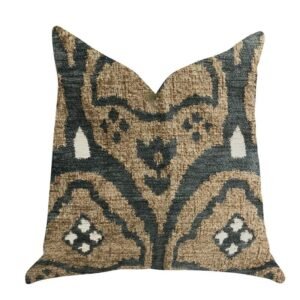 Plutus Tulip Zen Green Taupe Luxury Throw Pillow
