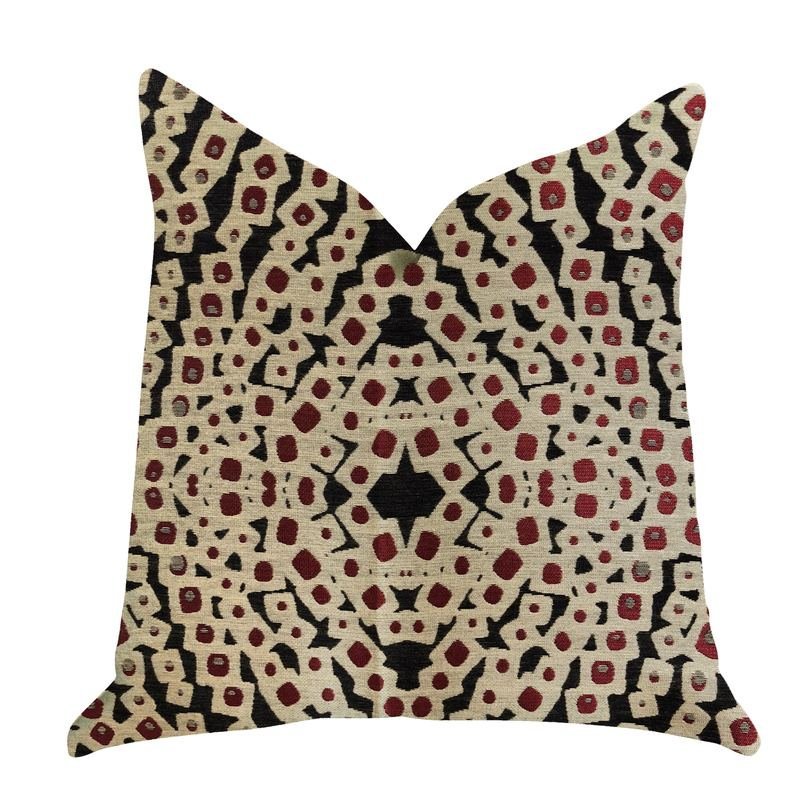 Plutus Scarlet Gem Luxury Throw Pillow in Red and Black