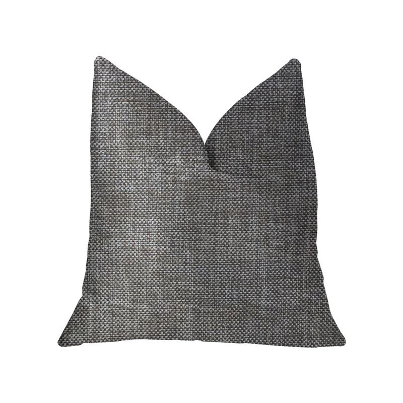 Plutus Grey Pebble Silver Luxury Throw Pillow