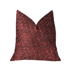 Plutus Hibiscus Burgundy Red Luxury Throw Pillow