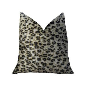 Plutus Wild Cheetah Taupe and Black Handmade Luxury Pillow