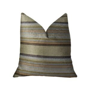 Plutus Lexington Park Taupe and Brown Handmade Luxury Pillow