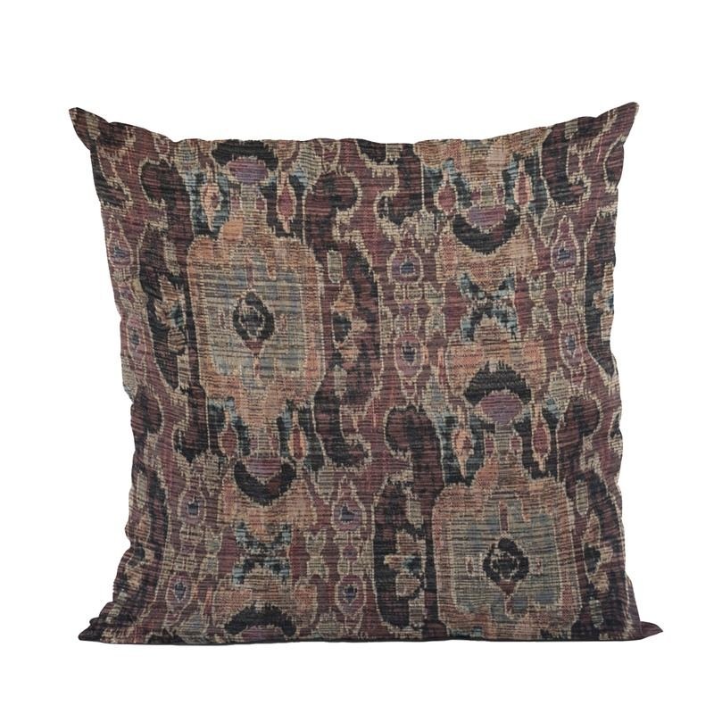 Plutus Sonoma Canyon Magenta Coral and Blue Handmade Luxury Pillow