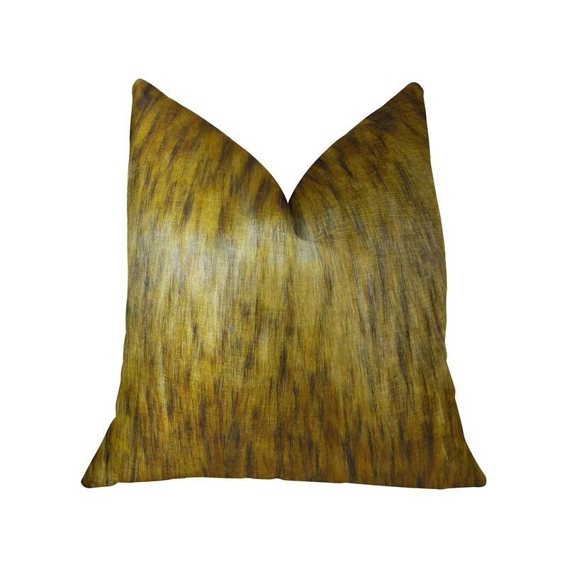 Plutus Golden Spirit Wolf Light and Dark Brown Handmade Luxury Pillow