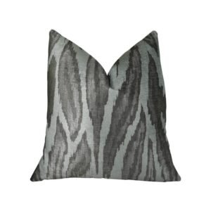 Plutus Agate River Gray Silver Ivory Handmade Luxury Pillow