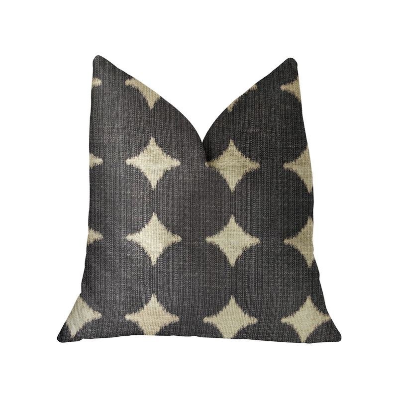 Plutus Savannah Black and Beige Luxury Throw Pillow