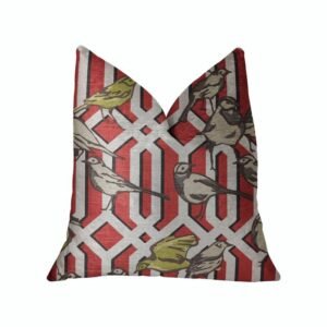Plutus Bird Forest Multicolor Luxury Throw Pillow