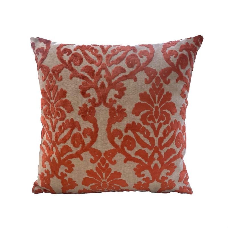 Plutus Fire Ridge Orange Floral Luxury Throw Pillow