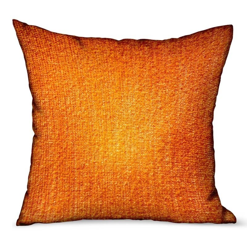 Plutus Bittersweet Ember Orange Solid Luxury Outdoor/Indoor Throw Pillow