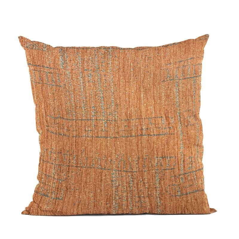 Plutus Orange Lux Geometric Luxury Throw Pillow