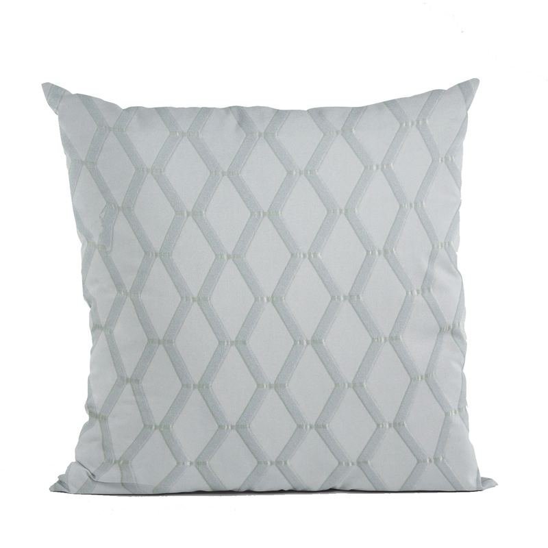 Plutus Silver Diamond Shiny Fabric With Embroydery Luxury Throw Pillow