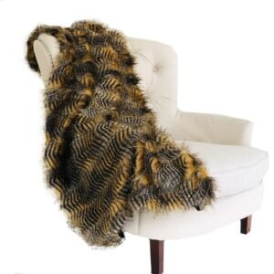 Plutus Porcupine Mocha Faux Fur Luxury Throw
