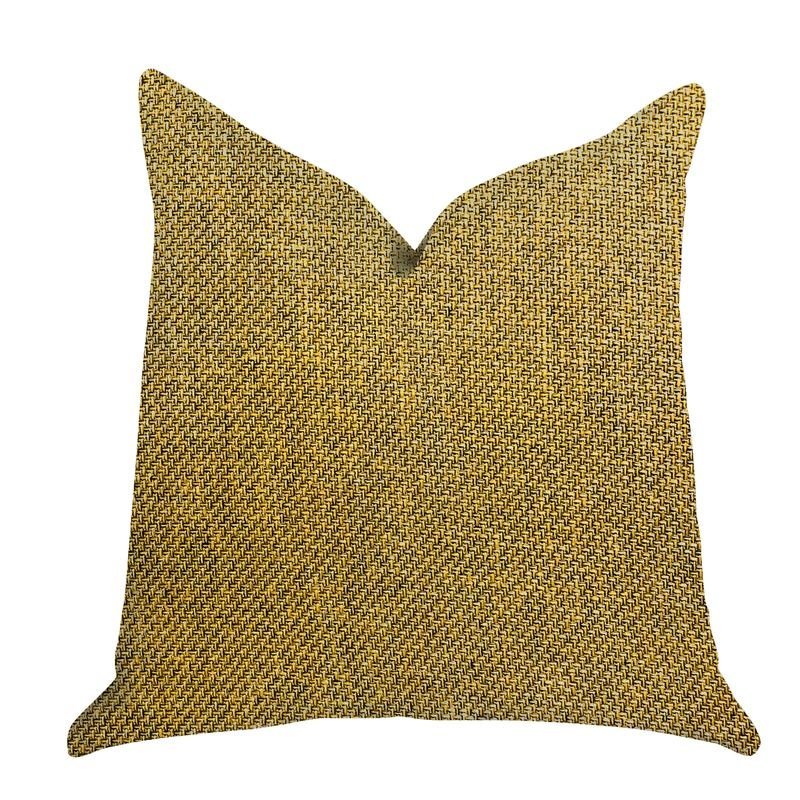Plutus Mustard Seed Luxury Throw Pillow in Dark Yellow