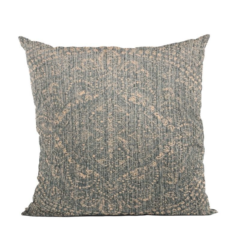 Plutus Blue Hidden Park Medallion Luxury Throw Pillow