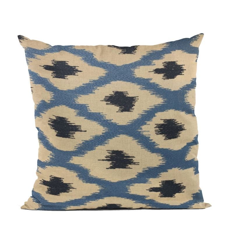 Plutus Blue Color Stitched Dot Luxury Throw Pillow