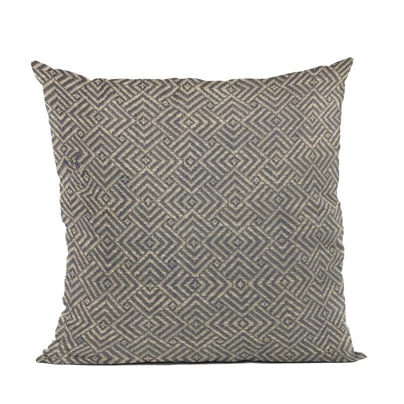 Plutus Blue Hidden Maze Plaid Luxury Throw Pillow