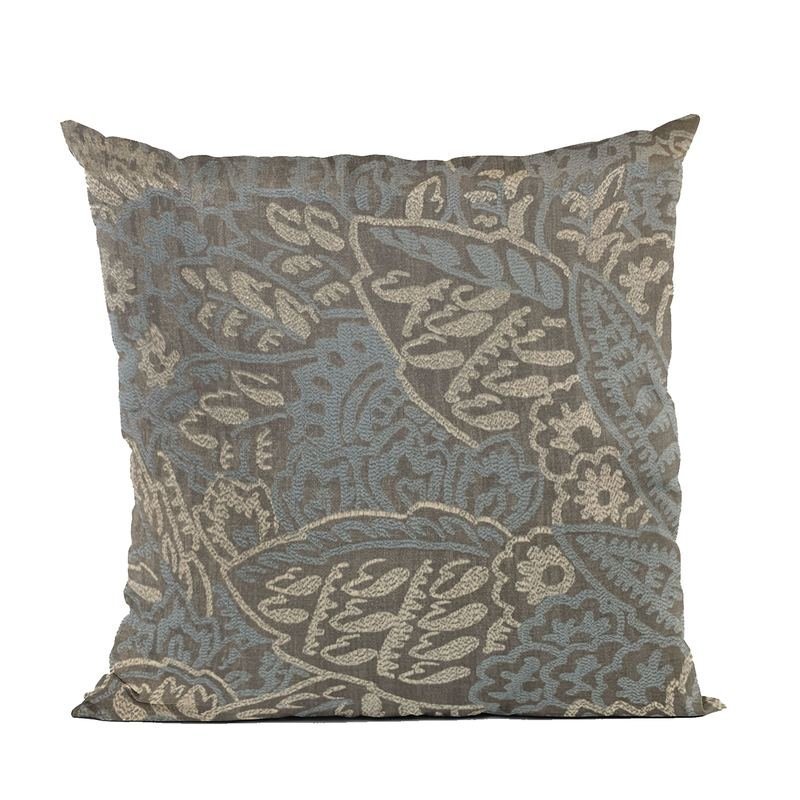 Plutus Blue Festive Jacquard Luxury Throw Pillow